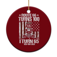 Route Highway 66 Turns 100 I Turn 65 Ceramic Ornament Vintage 1961 America Road Sign America Antique Car Lover 65th Birthday Gift