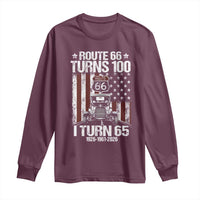 Route Highway 66 Turns 100 I Turn 65 Long Sleeve Shirt Vintage 1961 America Road Sign America Antique Car Lover 65th Birthday Gift