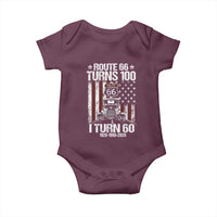 Route Highway 66 Turns 100 I Turn 60 Baby Onesie Vintage 1966 America Road Sign America Antique Car Lover 60th Birthday Gift