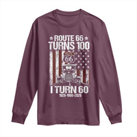 Route Highway 66 Turns 100 I Turn 60 Long Sleeve Shirt Vintage 1966 America Road Sign America Antique Car Lover 60th Birthday Gift