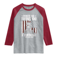 Route Highway 66 Turns 100 I Turn 60 Raglan Shirt Vintage 1966 America Road Sign America Antique Car Lover 60th Birthday Gift
