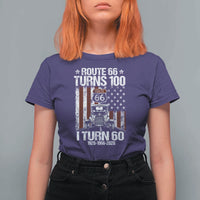 Route Highway 66 Turns 100 I Turn 60 T Shirt For Women Vintage 1966 America Road Sign America Antique Car Lover 60th Birthday Gift