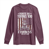 Route Highway 66 Turns 100 I Turn 55 Long Sleeve Shirt Vintage 1971 America Road Sign America Antique Car Lover 55th Birthday Gift