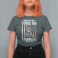 Route Highway 66 Turns 100 I Turn 55 T Shirt For Women Vintage 1971 America Road Sign America Antique Car Lover 55th Birthday Gift