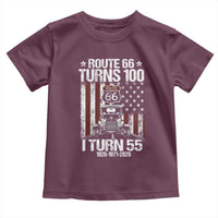 Route Highway 66 Turns 100 I Turn 55 Toddler T Shirt Vintage 1971 America Road Sign America Antique Car Lover 55th Birthday Gift