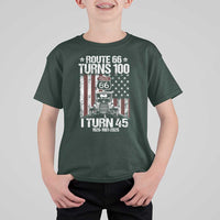 Route Highway 66 Turns 100 I Turn 45 T Shirt For Kid Vintage 1981 America Road Sign America Antique Car Lover 45th Birthday Gift