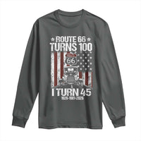 Route Highway 66 Turns 100 I Turn 45 Long Sleeve Shirt Vintage 1981 America Road Sign America Antique Car Lover 45th Birthday Gift