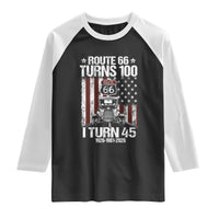 Route Highway 66 Turns 100 I Turn 45 Raglan Shirt Vintage 1981 America Road Sign America Antique Car Lover 45th Birthday Gift