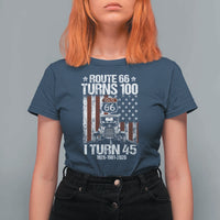 Route Highway 66 Turns 100 I Turn 45 T Shirt For Women Vintage 1981 America Road Sign America Antique Car Lover 45th Birthday Gift