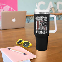 Route Highway 66 Turns 100 I Turn 45 Tumbler With Handle Vintage 1981 America Road Sign America Antique Car Lover 45th Birthday Gift