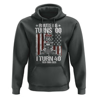 Route Highway 66 Turns 100 I Turn 40 Hoodie Vintage 1986 America Road Sign America Antique Car Lover 40th Birthday Gift