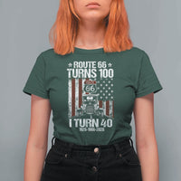 Route Highway 66 Turns 100 I Turn 40 T Shirt For Women Vintage 1986 America Road Sign America Antique Car Lover 40th Birthday Gift