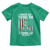 Route Highway 66 Turns 100 I Turn 40 Toddler T Shirt Vintage 1986 America Road Sign America Antique Car Lover 40th Birthday Gift