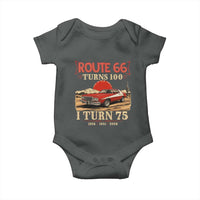 Route Highway 66 Turns 100 I Turn 75 Baby Onesie Vintage 1951 Road Sign 75th Birthday Muscle Car Lover Gift