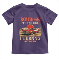 Route Highway 66 Turns 100 I Turn 75 Toddler T Shirt Vintage 1951 Road Sign 75th Birthday Muscle Car Lover Gift