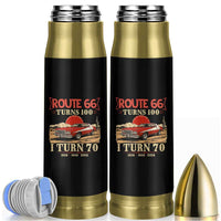 Route Highway 66 Turns 100 I Turn 70 Bullet Tumbler Vintage 1956 Road Sign 70th Birthday Muscle Car Lover Gift