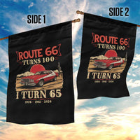 Route Highway 66 Turns 100 I Turn 65 Garden Flag Vintage 1961 Road Sign 65th Birthday Muscle Car Lover Gift