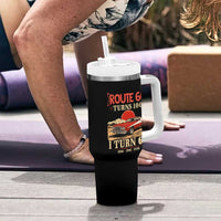 Route Highway 66 Turns 100 I Turn 65 Tumbler With Handle Vintage 1961 Road Sign 65th Birthday Muscle Car Lover Gift