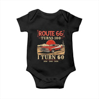Route Highway 66 Turns 100 I Turn 60 Baby Onesie Vintage 1966 Road Sign 60th Birthday Muscle Car Lover Gift