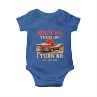 Route Highway 66 Turns 100 I Turn 60 Baby Onesie Vintage 1966 Road Sign 60th Birthday Muscle Car Lover Gift