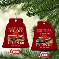 Route Highway 66 Turns 100 I Turn 60 Ceramic Ornament Vintage 1966 Road Sign 60th Birthday Muscle Car Lover Gift
