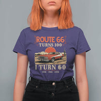 Route Highway 66 Turns 100 I Turn 60 T Shirt For Women Vintage 1966 Road Sign 60th Birthday Muscle Car Lover Gift