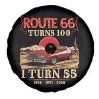 Route Highway 66 Turns 100 I Turn 55 Spare Tire Cover Vintage 1971 Road Sign 55th Birthday Muscle Car Lover Gift