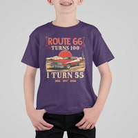 Route Highway 66 Turns 100 I Turn 55 T Shirt For Kid Vintage 1971 Road Sign 55th Birthday Muscle Car Lover Gift