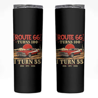 Route Highway 66 Turns 100 I Turn 55 Skinny Tumbler Vintage 1971 Road Sign 55th Birthday Muscle Car Lover Gift