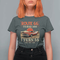 Route Highway 66 Turns 100 I Turn 55 T Shirt For Women Vintage 1971 Road Sign 55th Birthday Muscle Car Lover Gift
