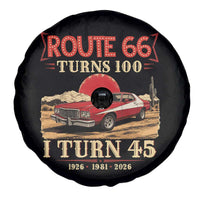 Route Highway 66 Turns 100 I Turn 45 Spare Tire Cover Vintage 1981 Road Sign 45th Birthday Muscle Car Lover Gift