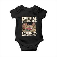 Route Highway 66 Turns 100 I Turn 75 Baby Onesie Vintage 1951 Road Sign American Muscle Car Lover 75th Birthday Gift