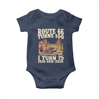 Route Highway 66 Turns 100 I Turn 75 Baby Onesie Vintage 1951 Road Sign American Muscle Car Lover 75th Birthday Gift