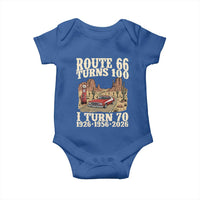 Route Highway 66 Turns 100 I Turn 70 Baby Onesie Vintage 1956 Road Sign American Muscle Car Lover 70th Birthday Gift