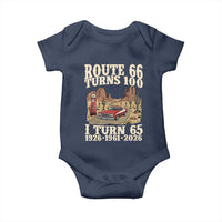 Route Highway 66 Turns 100 I Turn 65 Baby Onesie Vintage 1961 Road Sign American Muscle Car Lover 65th Birthday Gift