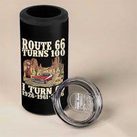 Route Highway 66 Turns 100 I Turn 65 4 in 1 Can Cooler Tumbler Vintage 1961 Road Sign American Muscle Car Lover 65th Birthday Gift