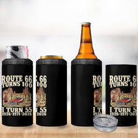 Route Highway 66 Turns 100 I Turn 55 4 in 1 Can Cooler Tumbler Vintage 1971 Road Sign American Muscle Car Lover 55th Birthday Gift