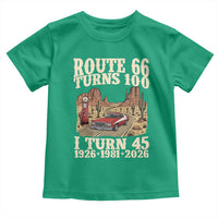 Route Highway 66 Turns 100 I Turn 45 Toddler T Shirt Vintage 1981 Road Sign American Muscle Car Lover 45th Birthday Gift