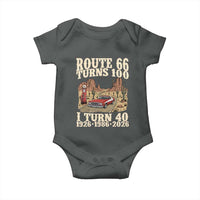 Route Highway 66 Turns 100 I Turn 40 Baby Onesie Vintage 1986 Road Sign American Muscle Car Lover 40th Birthday Gift