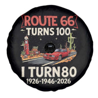 Route Highway 66 Turns 100 I Turn 80 Spare Tire Cover Vintage 1946 Road Sign Classic Muscle Car Lover 80th Birthday Gift