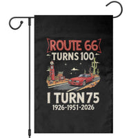 Route Highway 66 Turns 100 I Turn 75 Garden Flag Vintage 1951 Road Sign Classic Muscle Car Lover 75th Birthday Gift