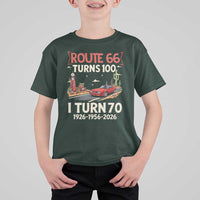 Route Highway 66 Turns 100 I Turn 70 T Shirt For Kid Vintage 1956 Road Sign Classic Muscle Car Lover 70th Birthday Gift