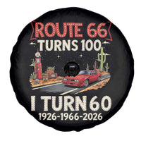 Route Highway 66 Turns 100 I Turn 60 Spare Tire Cover Vintage 1966 Road Sign Classic Muscle Car Lover 60th Birthday Gift