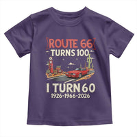 Route Highway 66 Turns 100 I Turn 60 Toddler T Shirt Vintage 1966 Road Sign Classic Muscle Car Lover 60th Birthday Gift