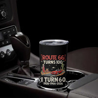 Route Highway 66 Turns 100 I Turn 60 Tumbler Cup Vintage 1966 Road Sign Classic Muscle Car Lover 60th Birthday Gift