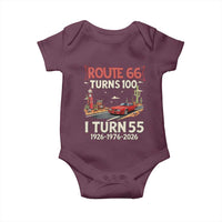 Route Highway 66 Turns 100 I Turn 55 Baby Onesie Vintage 1971 Road Sign Classic Muscle Car Lover 55th Birthday Gift