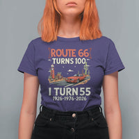 Route Highway 66 Turns 100 I Turn 55 T Shirt For Women Vintage 1971 Road Sign Classic Muscle Car Lover 55th Birthday Gift