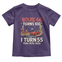 Route Highway 66 Turns 100 I Turn 55 Toddler T Shirt Vintage 1971 Road Sign Classic Muscle Car Lover 55th Birthday Gift