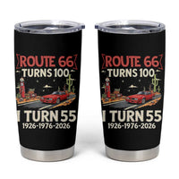 Route Highway 66 Turns 100 I Turn 55 Tumbler Cup Vintage 1971 Road Sign Classic Muscle Car Lover 55th Birthday Gift
