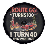 Route Highway 66 Turns 100 I Turn 40 Spare Tire Cover Vintage 1986 Road Sign Classic Muscle Car Lover 40th Birthday Gift